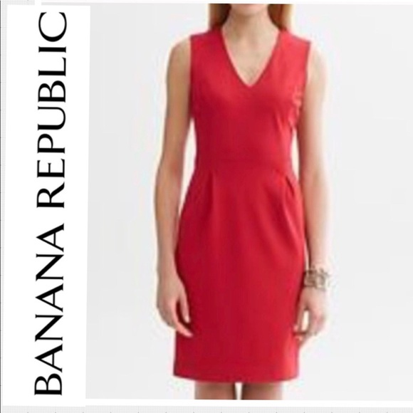 Banana Republic Dresses & Skirts - ✅Make an Offer!✅Red dress Banana Republic 12 NWT